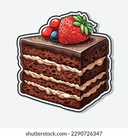 Kuchen mit Beeren, Vektorgrafik einzeln