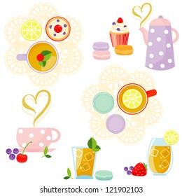 cake and beverage