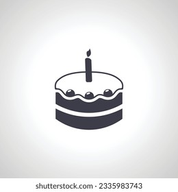 cake with birthday candle icon. Cake icon.