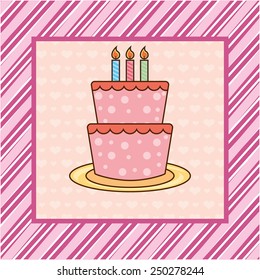 cake birthday design, vector illustration eps10 graphic 