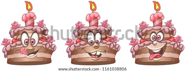 cake birthday food concept emoji emoticon stock vector
