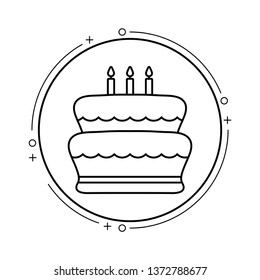 cake of birthday in frame circular