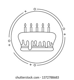 cake of birthday in frame circular
