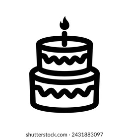 Cake birthday icon. flat illustration of vector icon