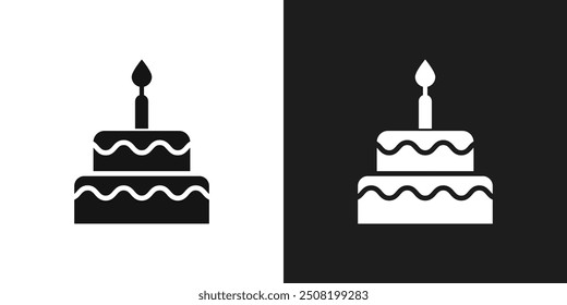 Cake birthday icon logo set vector