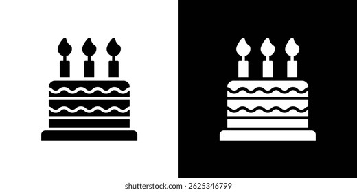 Cake birthday icon simple line vector. Symbol, logo.