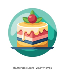 Bolo aniversário ícone vetor design silhueta ícone logotipo no fundo branco.	