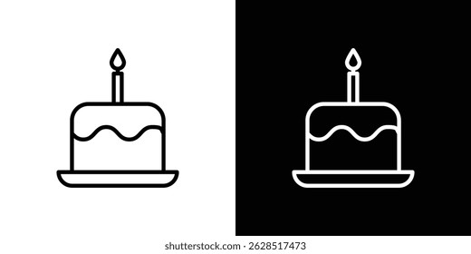 Vector del icono del cumpleaños de la torta para el Web, el ordenador y los App móviles