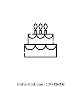 cake birthday line art icon