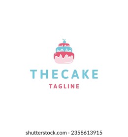 Cake birthday logo icon design template flat vector