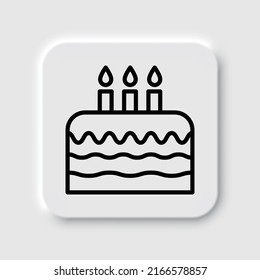 Pastel, vector de icono simple de cumpleaños. Diseño plano. Diseño de neutralismo.ai