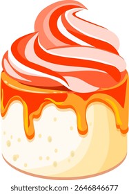 cake biscuit with cream no background vector