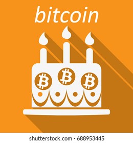 Cake with bitcoin on it. for web design