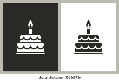 Cake  -  black and white icons. Vector illustration