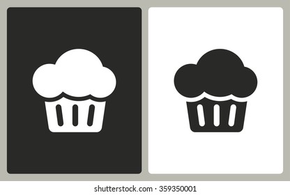 Cake  -  black and white icons. Vector illustration.
