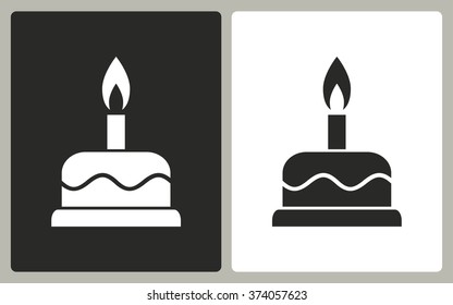 Cake   -  black and white icons. Vector illustration. 