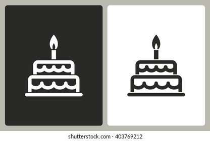 Cake   -  black and white icons. Vector illustration. 
