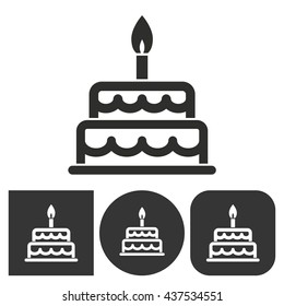 Cake - black and white icons. Vector illustration.