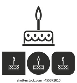 Cake - black and white icons. Vector illustration.