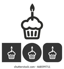 Cake - black and white icons. Vector illustration.