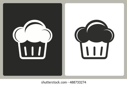 Cake - black and white icons. Vector illustration.