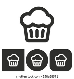 Cake - black and white icons. Vector illustration.