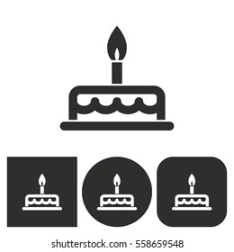 Cake - black and white icons. Vector illustration.