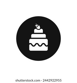Cake black and white vector icon