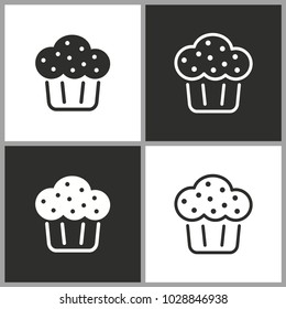 Cake - black and white vector icons for graphic and web design.