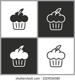 Cake - black and white vector icons for graphic and web design.