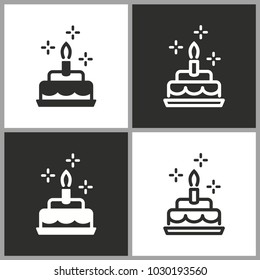 Cake - black and white vector icons for graphic and web design.
