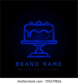 Cake blue chromium metallic logo