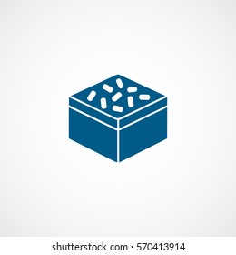 Cake Blue Flat Icon On White Background