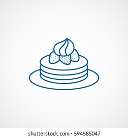 Cake Blue Line Icon On White Background 