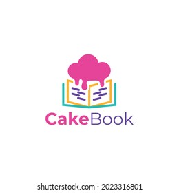 cake book logo designs template. Cake Logo Design, Bakery logo, cake with golden flowers