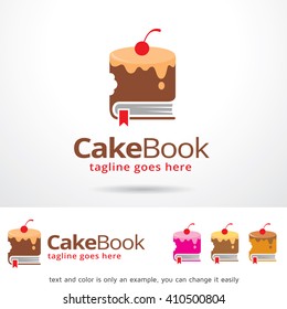 Cake Book Logo Template Design Vector 