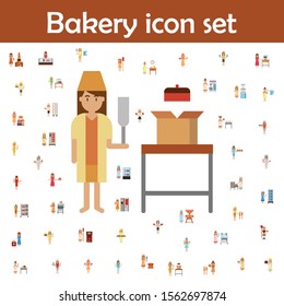 Cake box, bakery color icon. Bakery icons universal set for web and mobile
