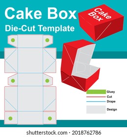 cake Box carton box design Mold Die Cut Template