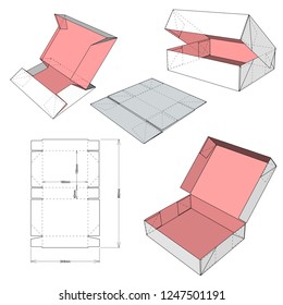 Cake Box and Die-cut Pattern. The .eps file is full scale and fully functional. Prepared for real cardboard production.