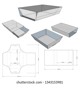 Cake Box and Die-cut Pattern. The .eps file is full scale and fully functional. Prepared for real cardboard production.