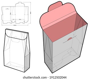 Cake Box and Die-cut Pattern. The .eps file is full scale and fully functional. Prepared for real cardboard production.