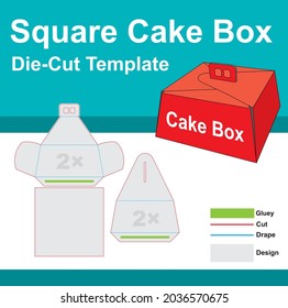 Cake Box with Die-Cut Template