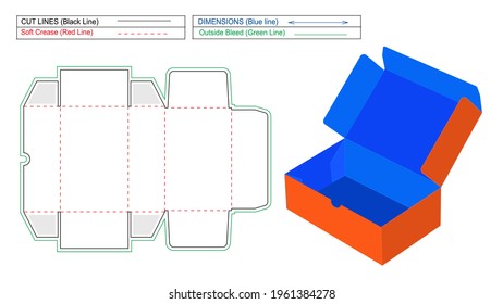 Cake Box, Food Box, Low Cost New Modern Custom And Easily Usable Food  Box Dieline Template And 3D Vector