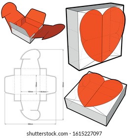 Cake Box Heart Shapeinternal Measurement 15x15495cm Stock Vector ...