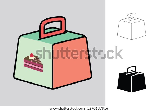 Download Cake Box Icon Three Different Styles Stock Vector Royalty Free 1290187816 PSD Mockup Templates