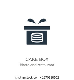 Cake box icon vector. Trendy flat cake box icon from bistro and restaurant collection isolated on white background. Vector illustration can be used for web and mobile graphic design, logo, eps10