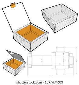 Cake Box (Internal measurement 160 x 160 + 70 cm) and Die-cut Pattern. The .eps file is full scale and fully functional. Prepared for real cardboard production.