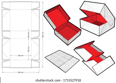 Cake Box (Internal measurement 22x 22+ 8cm) and Die-cut Pattern