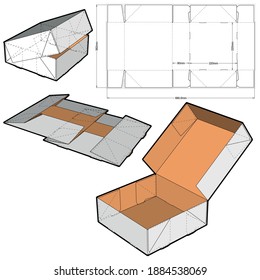 Cake Box (Internal measurement 22x22x8cm) and Die-cut Pattern. The .eps file is full scale and fully functional. Prepared for real cardboard production.