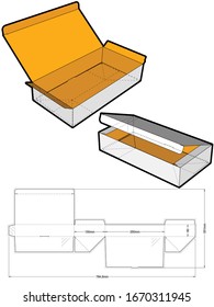 Cake Box (Internal measurement 25x 13+ 5cm) and Die-cut Pattern. The .eps file is full scale and fully functional. Prepared for real cardboard production.